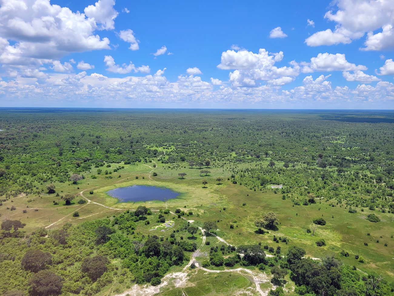 Flug über das Okavango Delta 