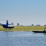 Mit dem Helicopter zum Mokoro Ausflug