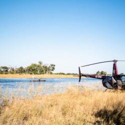 Mit dem Helikopter zur Mokoro Tour
