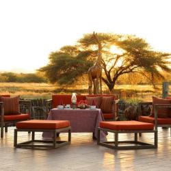 Die Terasse auf der Frans Indongo Lodge in Namibia 